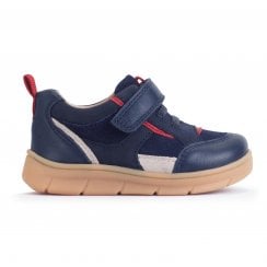 Stride | Navy Nubuck | Childrens Adjustable Strap Supportive Casual Shoes